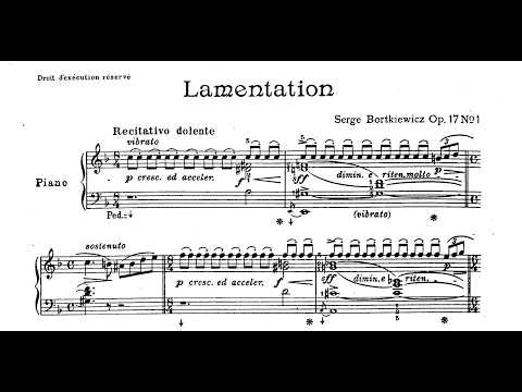 Serge Bortkiewicz Lamentations et Consolations Op 17