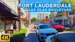 [4K] FORT LAUDERDALE. Las Olas Boulevard in the heart of Fort Lauderdale.