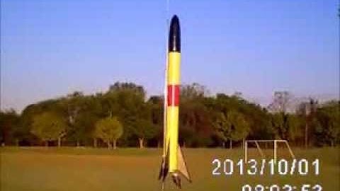 Scratch Built Model Rocket Launched on D Motor