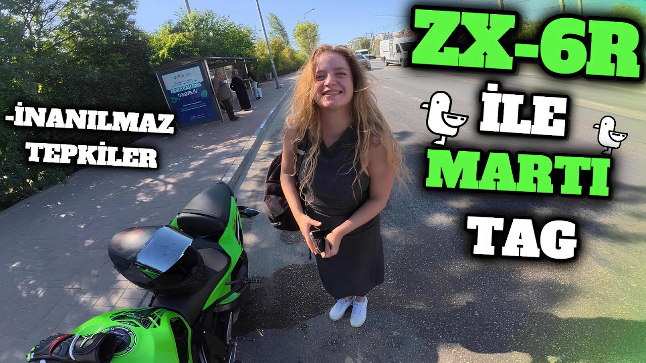 ZX6R İLE MARTI TAG ! KIZ AŞIRI ŞAŞIRDI LASTİK YAKTIK !!  #motovlog #68