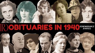 Obituaries in 1940-Famous Celebrities\/personalities we've Lost in 1940-EP 1-Remembrance Diaries