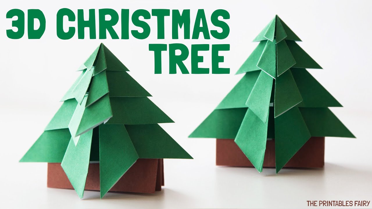 3D Christmas Tree (Free Printable Template) - The Printables Fairy