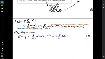 Math 240 Differential Equations - 6.2: Series Solutions About Ordinary Points (Part 1)