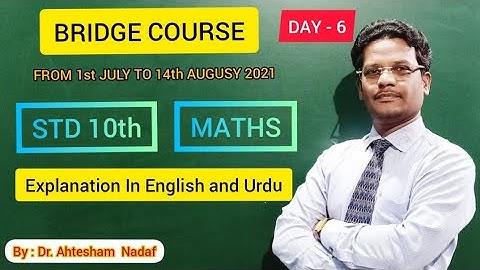Bridge Course // Std 10th // Maths // Day-6.