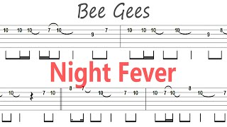 Bee Gees - Night Fever / Guitar Solo Tab+BackingTrack