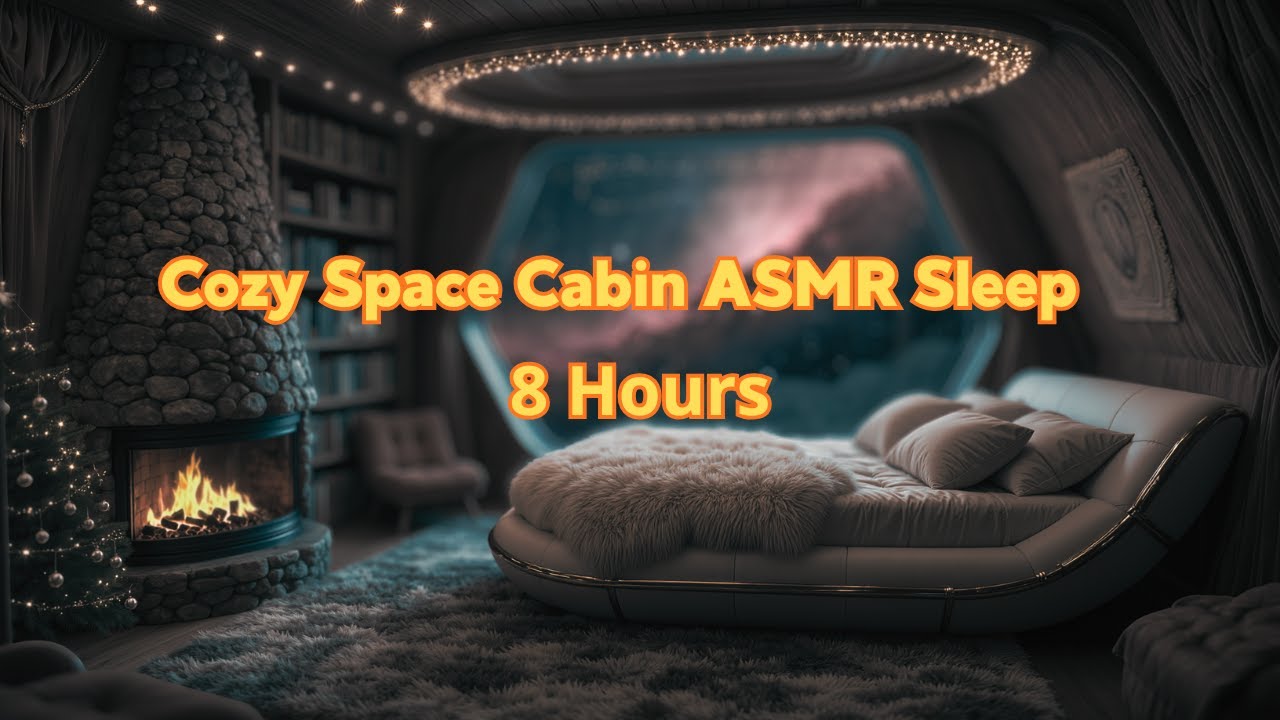 Cozy Space Cabin: Universe Seeps Through the Window, 8 Hours Cosmic Hum, Gentle Melodies Sleep
