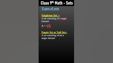 Types Of Sets | Singleton Set , Empty Set , Null Set | 9th Math Chapter1 Sets Explanation In Marathi