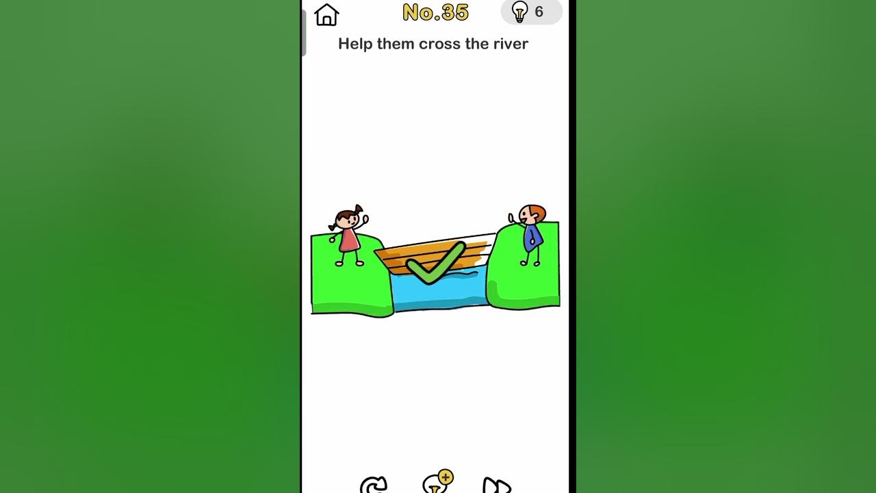 Brain out level 35 Help them cross the river? braingames gameplay 