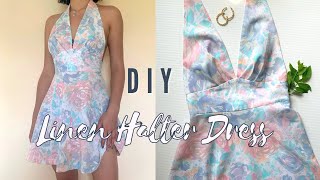 DIY Linen Halter Dress/ Pattern Available