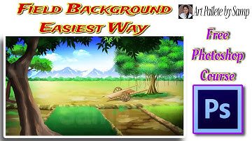 Step By Step Easy Process to Draw Beautiful Mountain Scenery in Photoshop / Draw BG in Photoshop