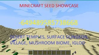 Minecraft Seed Showcase: TEMPLES, VILLAGE, MUSHROOM BIOME