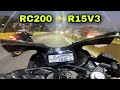 Rc200 vs r15v3 vs mt15  extreme street race  close calls 