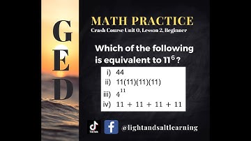 GED® Math: Simplify Exponential Expressions (0.2, Bgn, #12)