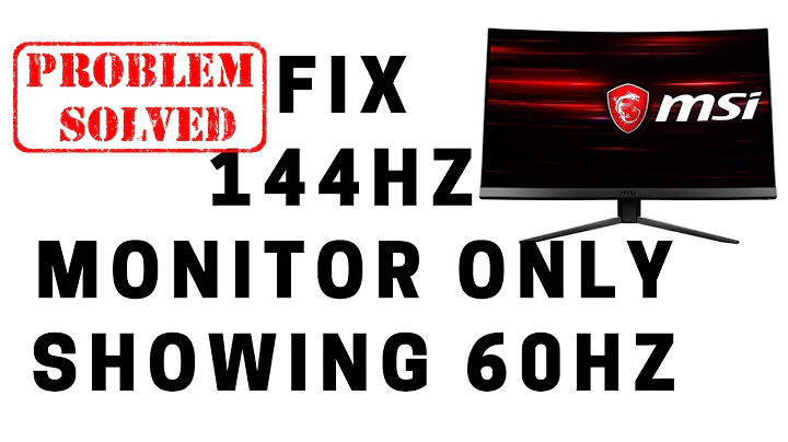 Fix 144hz Monitor Only Showing 60hz
