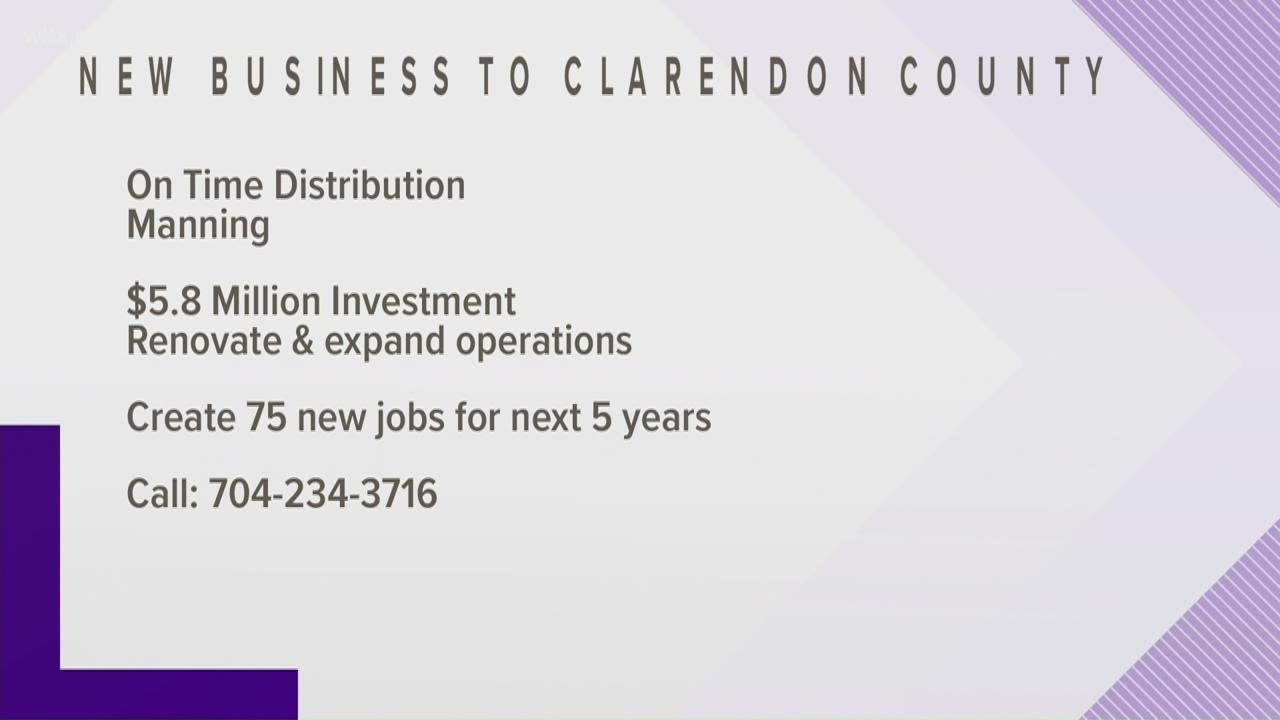 New company to bring 5.8 million investment, 75 jobs to Clarendon County YouTube