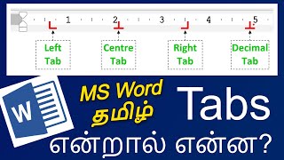 What are Tabs in MS Word explained in Tamil