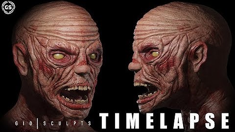 Zombie Sculpt Timelapse - 3D Sculpt Timelapse Blender, Zbrush, 3D Substance Painter, Photoshop.