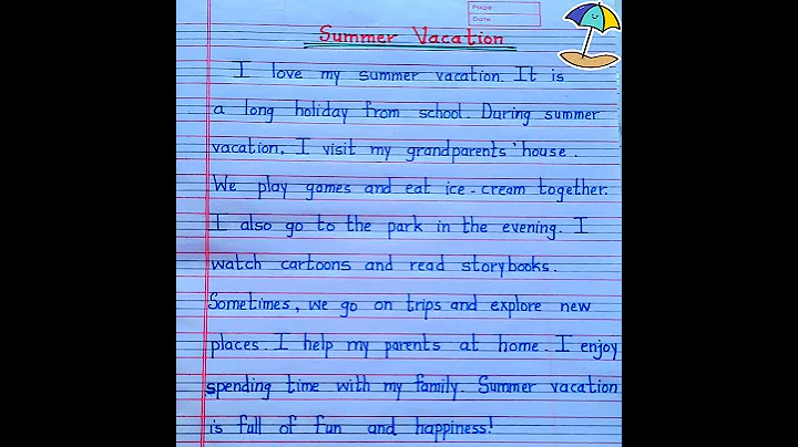 Essay On Summer Vacation/Summer Vacation Essay in English/10 Lines On Summer Vacation in English