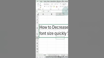 how to decrease font size quickly in Excel - excel shorts
