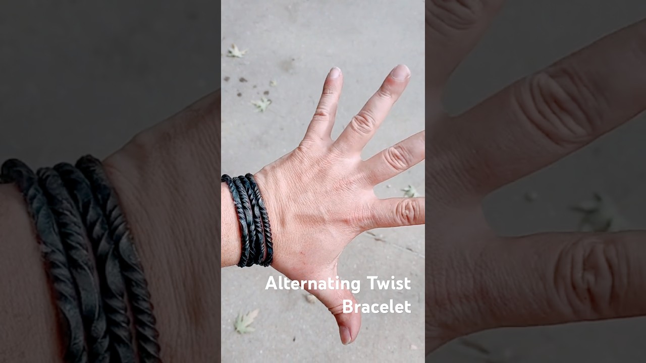 Alternating twisted forged bracelet 