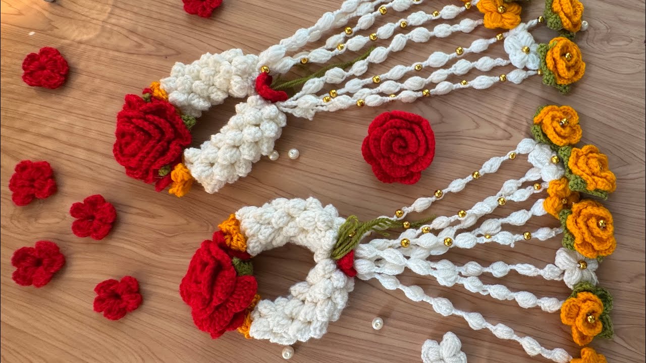 Crochet BRIDAL GAJRA Tutorial: how to make crochet bridal gajrey | full guide in Urdu