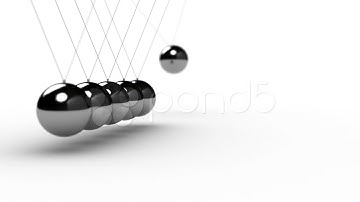 Newtons Cradle Over White - Seamless Loop. Stock Footage
