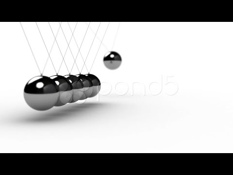 Newtons Cradle Over White - Seamless Loop. Stock Footage