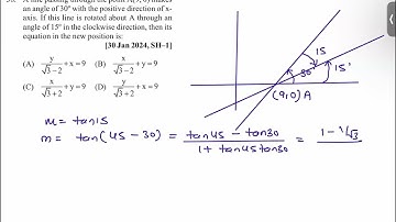 A line passing through the point (9,0) makes an angle of 30 degree with positive direction of x-axis