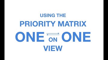 The One on One View in Priority Matrix