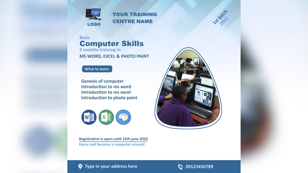 Computer Skills Flyer | CorelDraw - YouTube