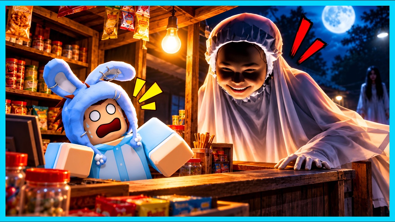 MIPAN & ZUZUZU Jaga Warung Di Jam 3 Malam Yang Beli Anomali Hantu! ROBLOX