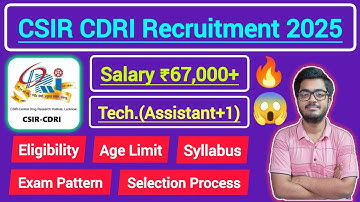CSIR CDRI Recruitment 2025 || Technical Assistant & Technician Posts || 44 Vacancies || Apply Online