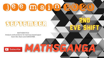 #jee2020 #jeeseptember2nd #jeemain  September 2, 2020 part 1 maths video solutions evening shift