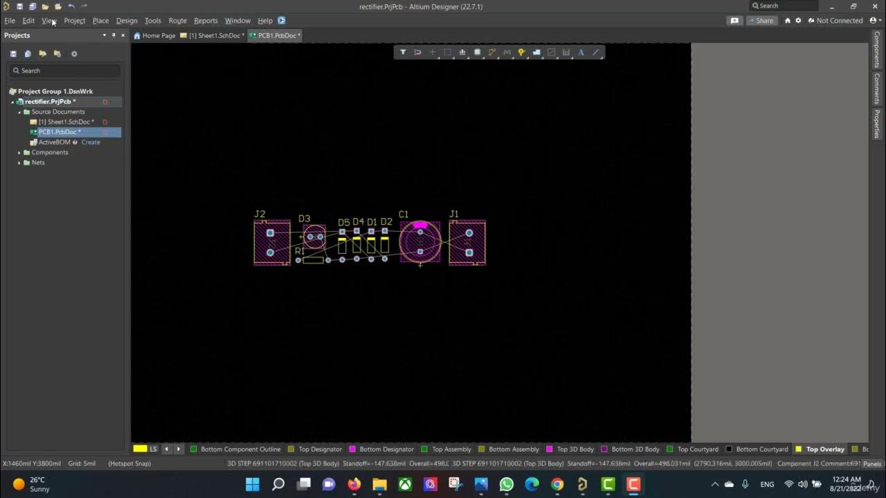 How to Design Full Bridge rectifier PCB using Altium Designer - YouTube