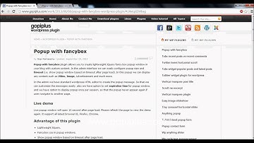 Popup with fancybox wordpress plugin (How to install and Activate the plugin?)