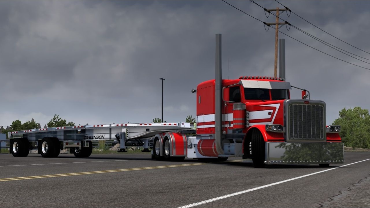 American Truck Simulator LIVE | Custom Peterbilt 389 + CAT 3406E | Benson Flatbed Hauling