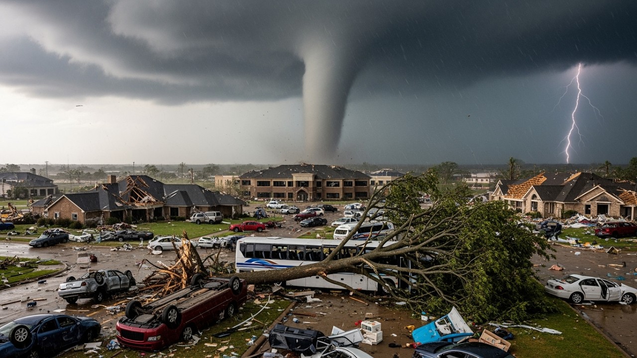 massive chaos in Enid! Giant Tornado Slams many homes in oklahoma - YouTube