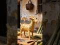 A Goat Made of Bamboo.बांस से बना बकरा#woodstatue #shot#woodsculpture