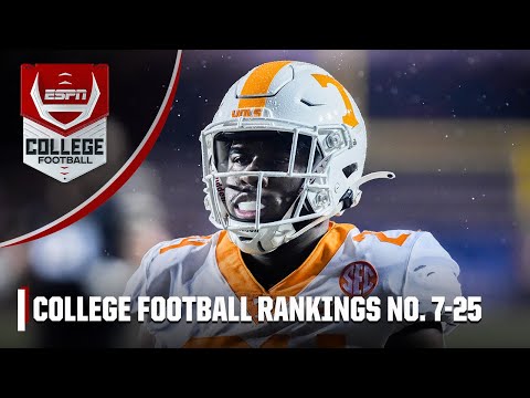 Cfp rankings no. 7-25 revealed | espn college football