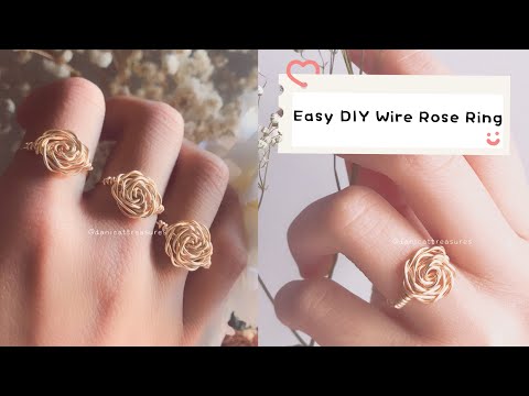 DIY Easy Wire Rose Ring Tutorial, 3 Minute TikTok Rings, Beginner Wire  Wrap