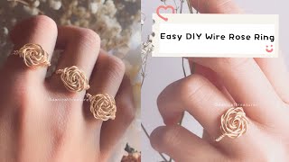 DIY Easy Wire Rose Ring Tutorial || 3 Minute TikTok Rings || Beginner Wire Wrap || DanicatTreasures