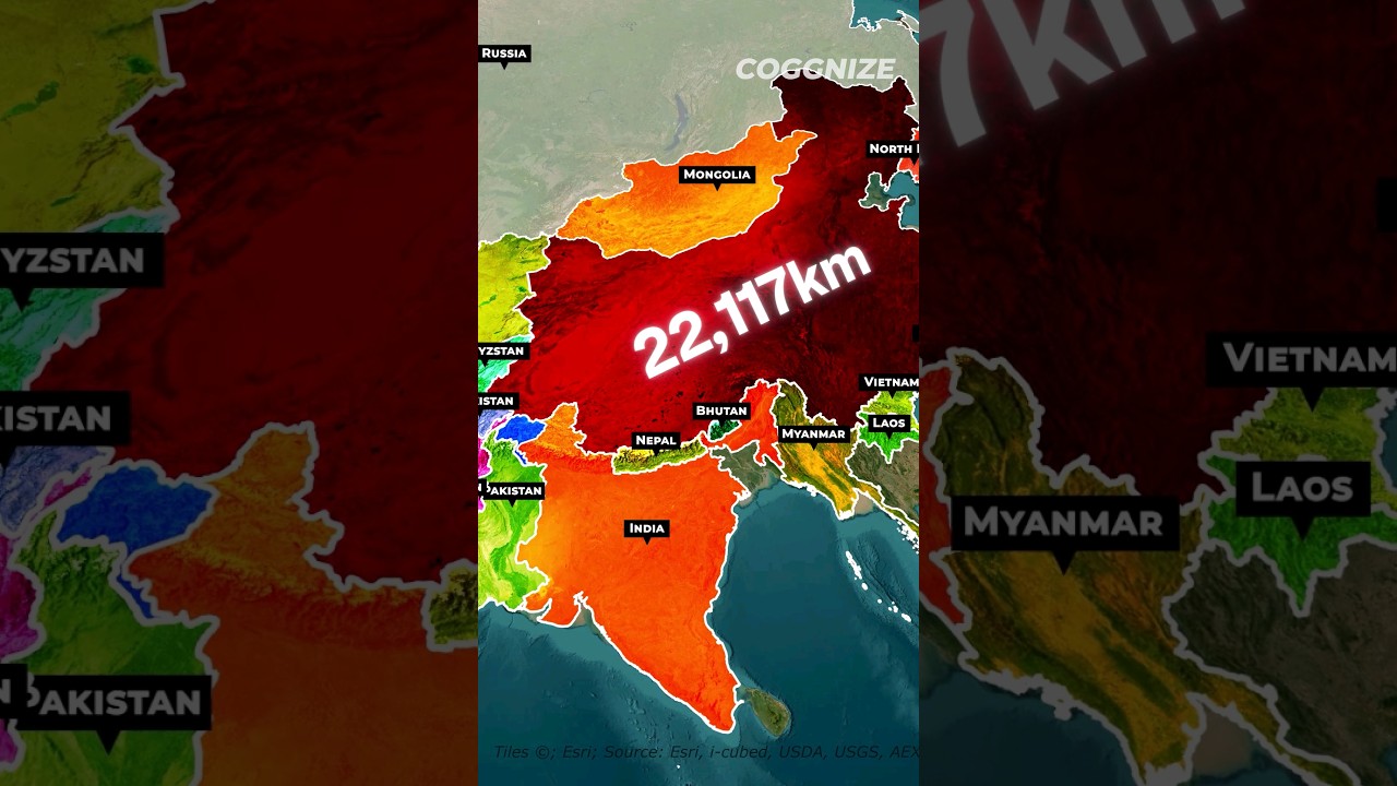 China Has LAND BORDERS With 14 Countries! #shorts