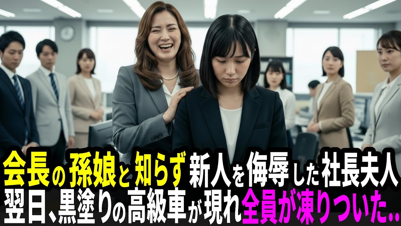 会長の孫娘とは知らずに新人を侮辱した社長夫人。翌日、黒塗りの高級車が現れ…