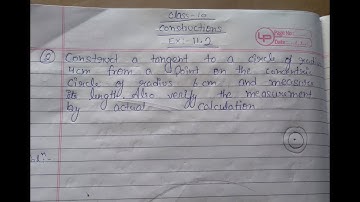 Construct a tangent to a circle of radius 4cm from a point on the concentric circle of radius 6cm