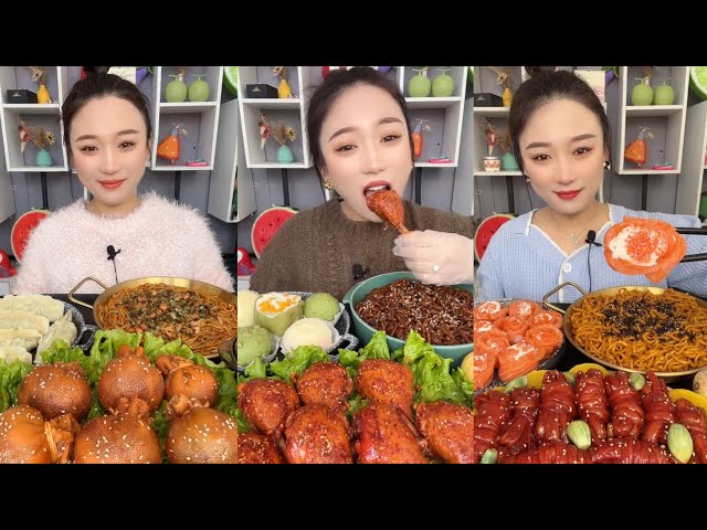 ASMR MUKBANG CHINESE SPICY EATING SHOW.[MZG eat@ #asmr #yummy#food#eating#spicy#beef #pork#144 class=