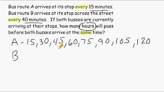 Solving An LCM Word Problem