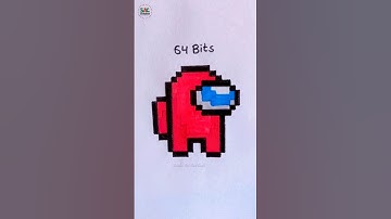 Pixel Art Among Us 🤔 (64 bits - quarter bit) #pixel #art #shorts #foryou #amongus #pixelart