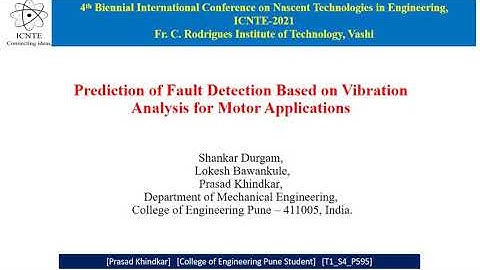 Prediction of Fault detection Based on Vibration analysis for Motor Application