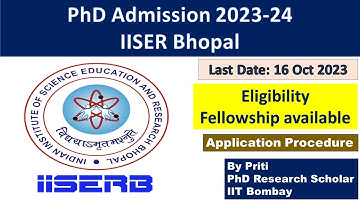 IISER Bhopal PhD Admission 2023-24 || PhD Admission 2023 || IISER Bhopal