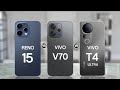 Oppo Reno 15 vs Vivo V70 vs Vivo T4 Ultra Full Specs Comparison